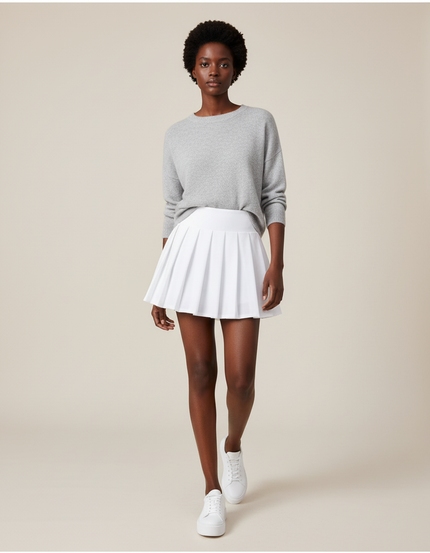 Jupe Plissée blanche courte chic raffinée