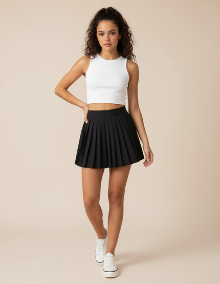 Jupe Plissée noire mini tennis sportive