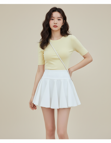 Jupe Plissée blanche mini fluide