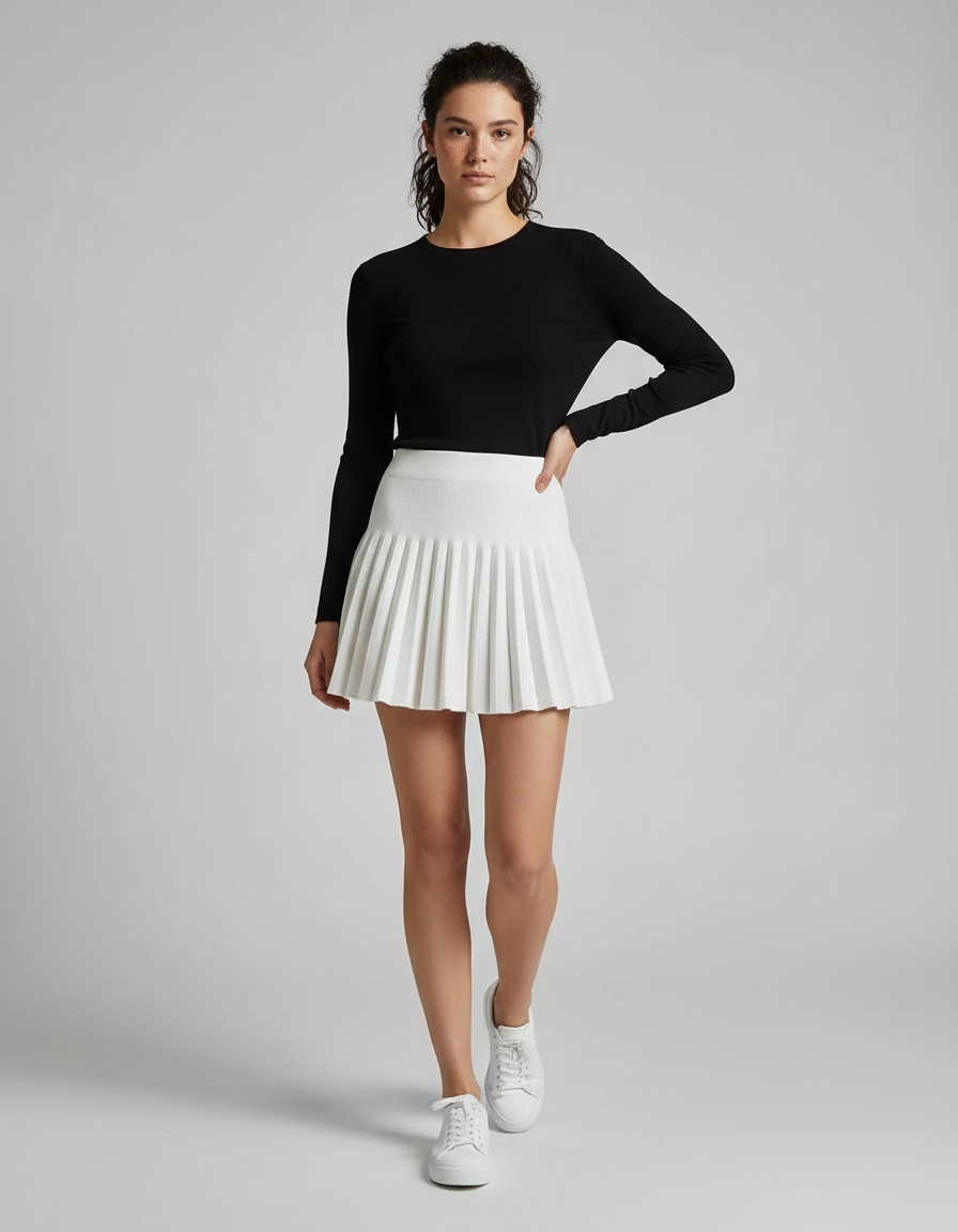 Jupe Plissée Blanche Mini Chic délicate subtile
