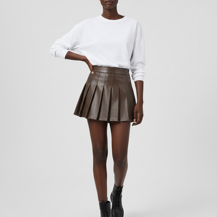 Collection image for: Jupe Plissée Cuir