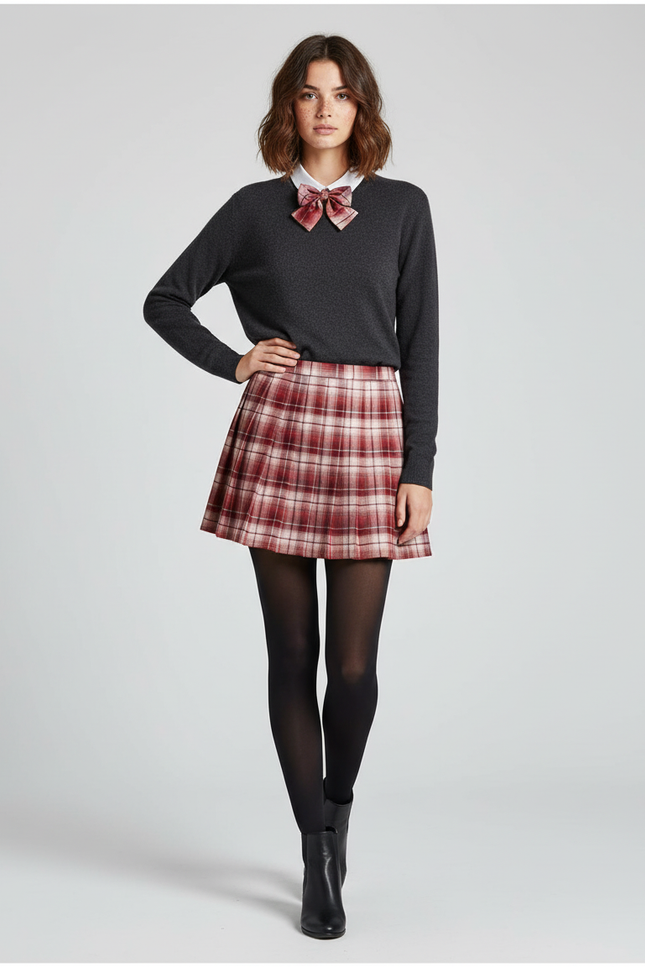 Jupe Plissée écossaise JK élégante