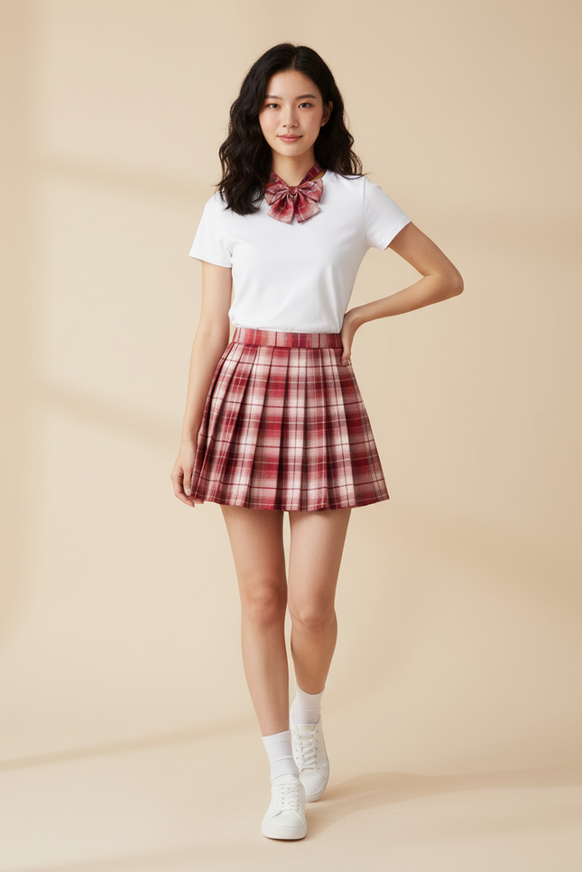 Jupe Plissée Écossaise JK Chic