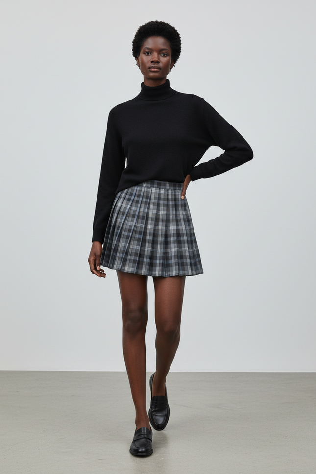 Jupe Plissée Écossaise Mini Chic