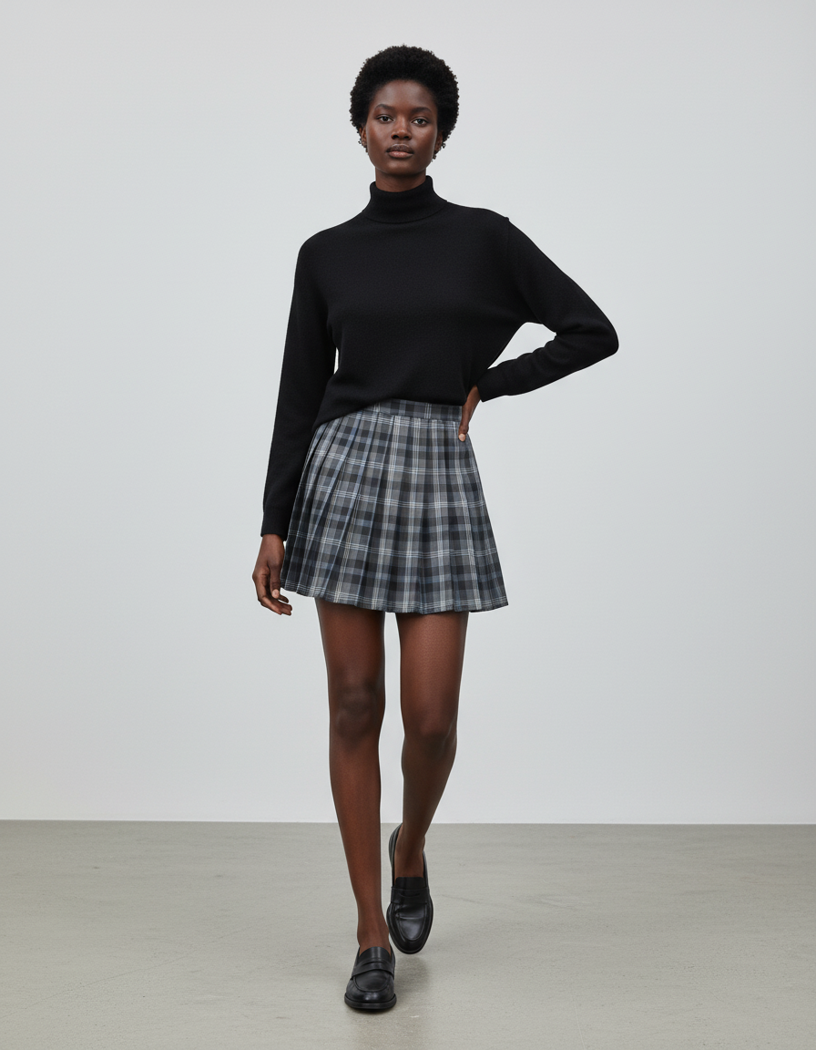 Jupe Plissée Écossaise Mini Chic