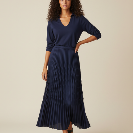 Collection image for: Jupe Plissée Bleu Marine