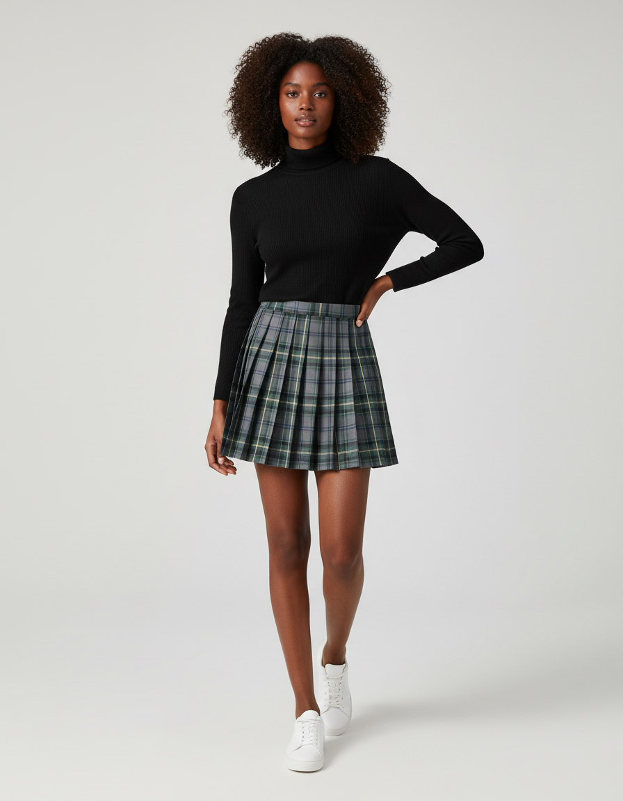 Jupe Plissée mini écossaise chic tendance