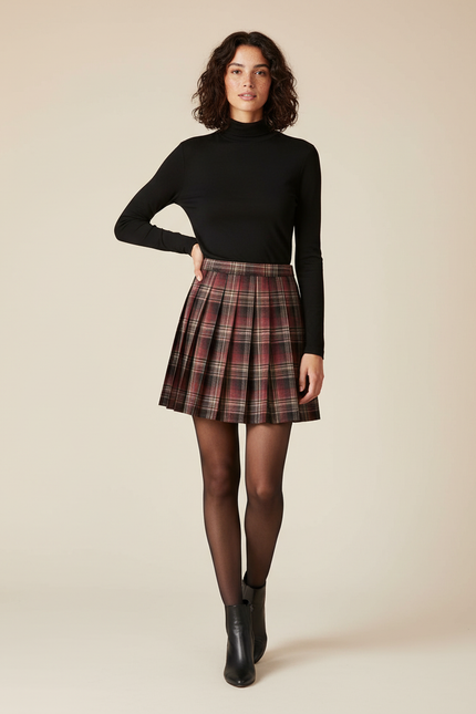 Jupe Plissée écossaise mini chic tendance
