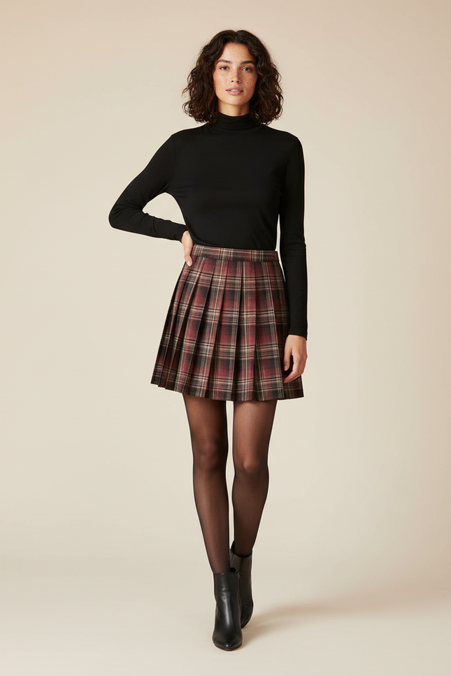 Jupe Plissée écossaise mini chic tendance