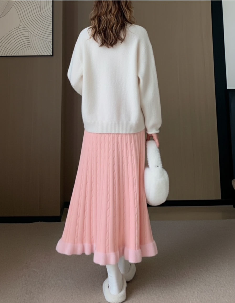 jupe maille plissée
