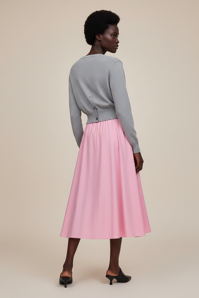 Jupe Plissée Rose Fluide A-line