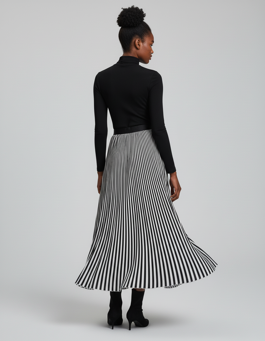 jupe plissée femme longue