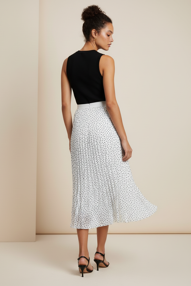 jupe plissée femme mi longue