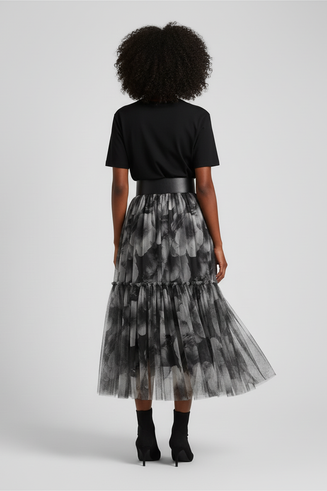jupe plissée tulle noire