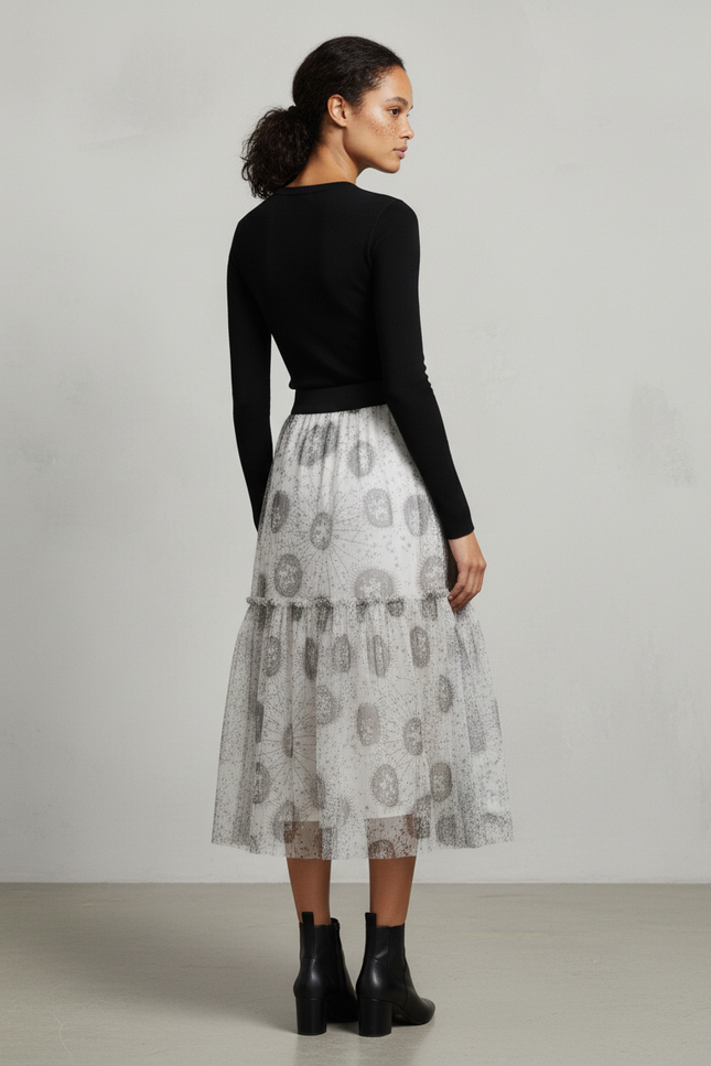 jupe plissée transparente