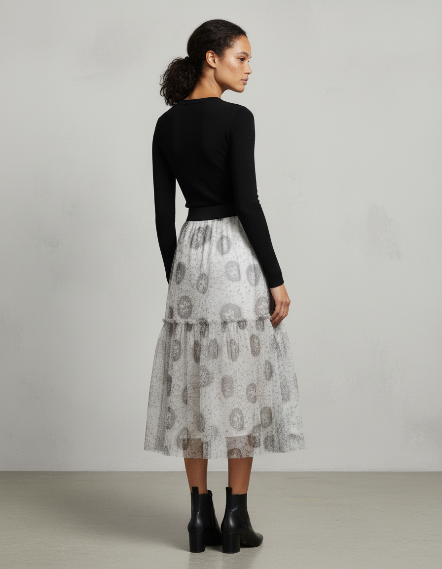 jupe plissée transparente