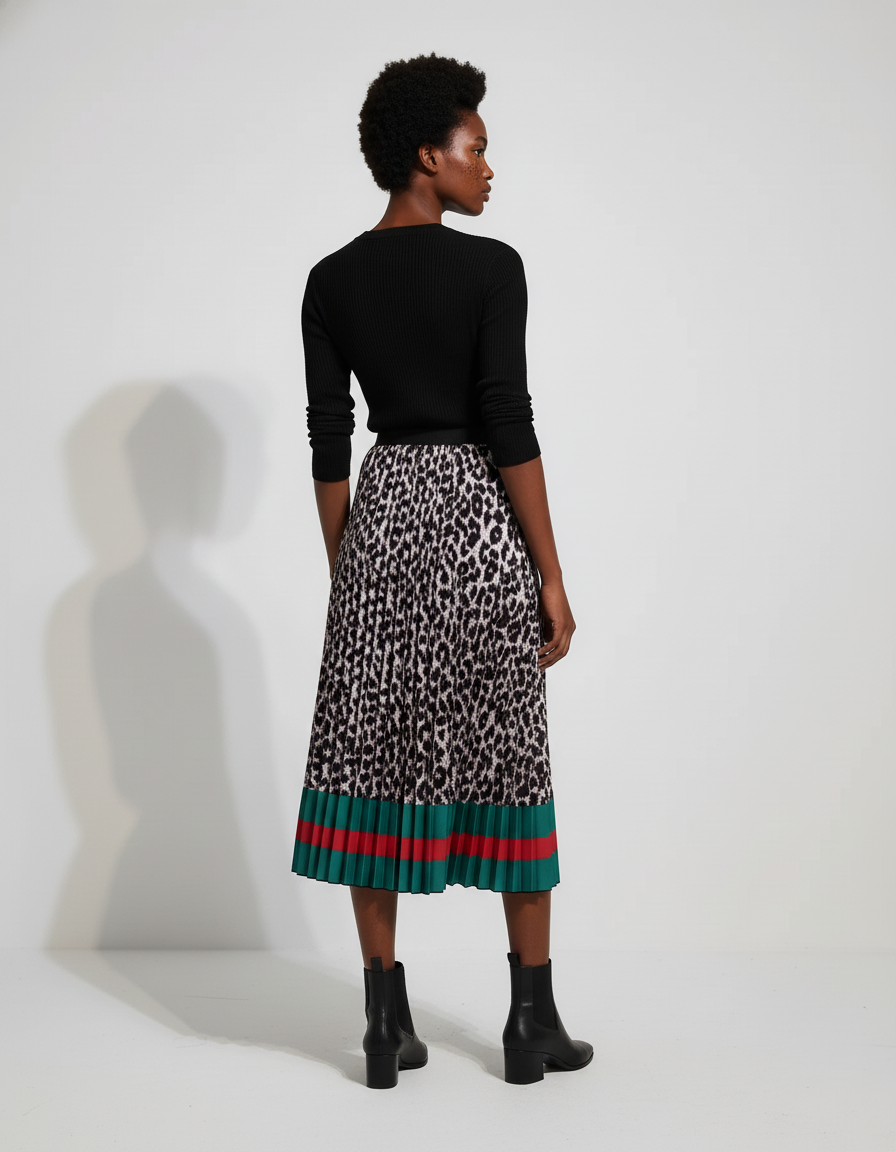 jupe taille haute plissée