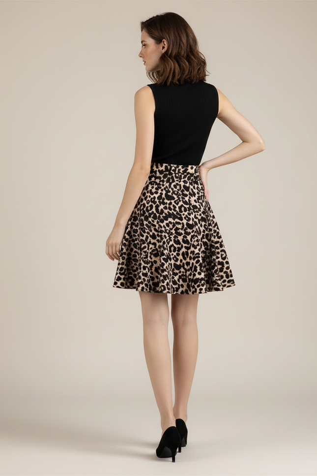 Jupe Plissée Léopard Courte Chic