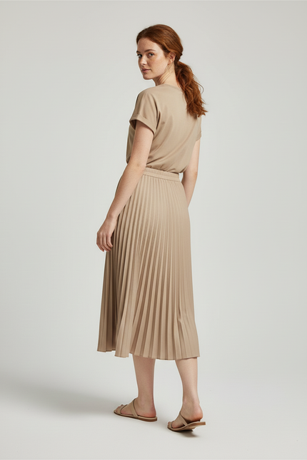 jupe beige plissée