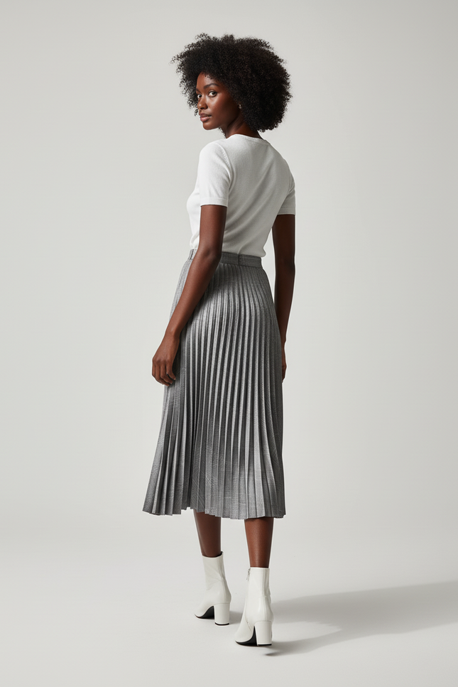 Jupe Plissée gris écossais chic