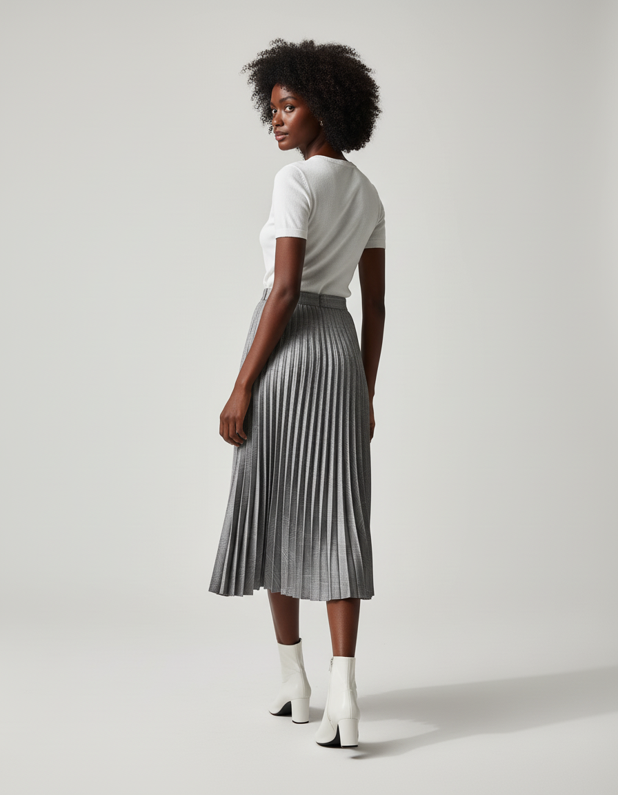 Jupe Plissée gris écossais chic