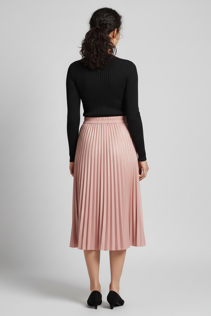 jupe plissée vieux rose