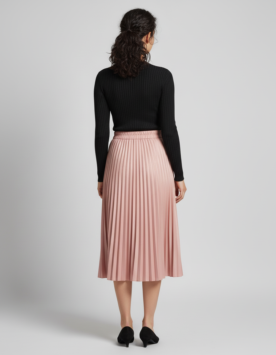 jupe plissée vieux rose