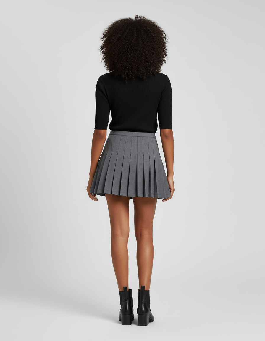 Jupe Plissée grise mini chic