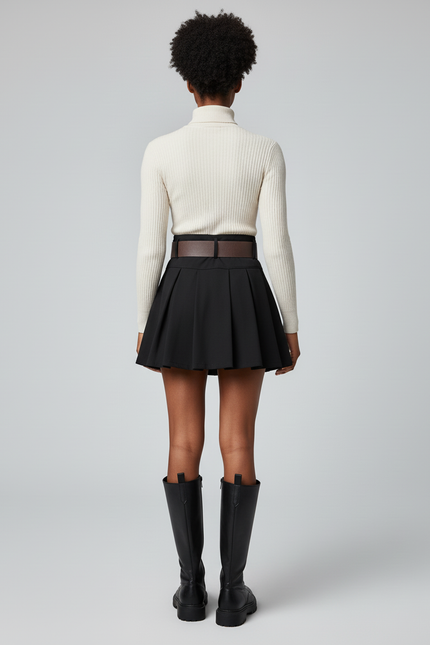 Jupe Plissée Noire Mini Chic