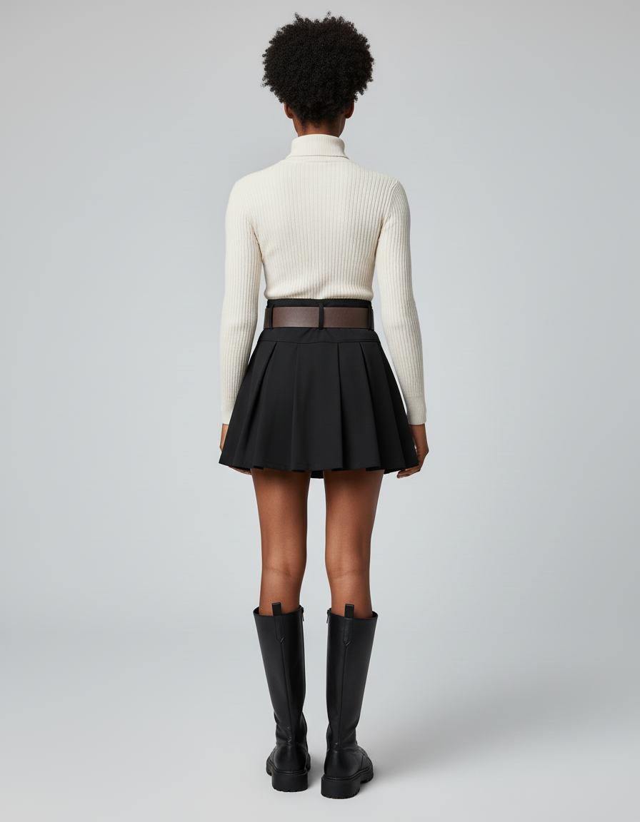 Jupe Plissée Noire Mini Chic