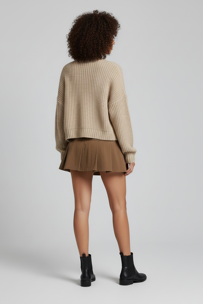 Jupe Plissée marron mini Preppy