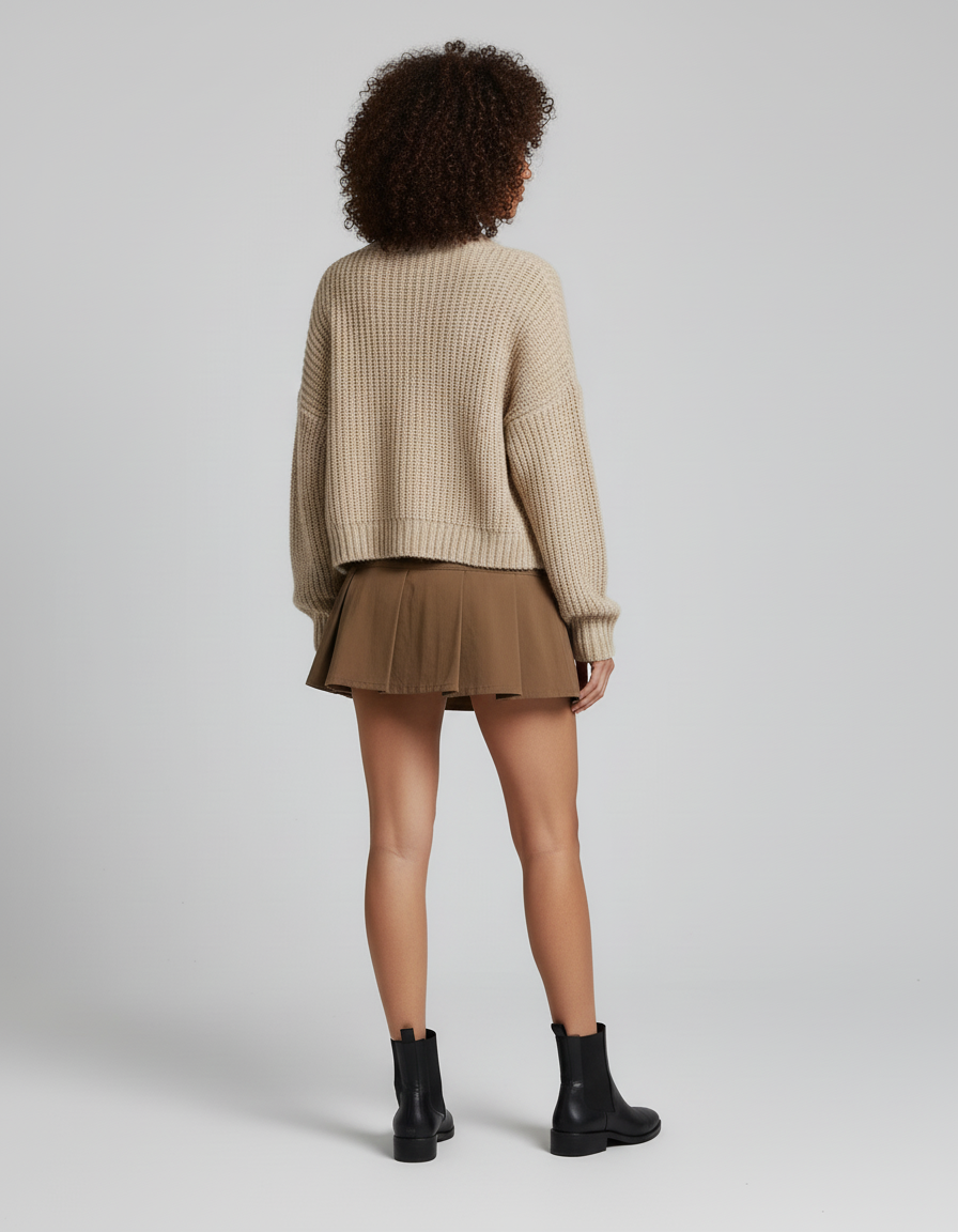 Jupe Plissée marron mini Preppy