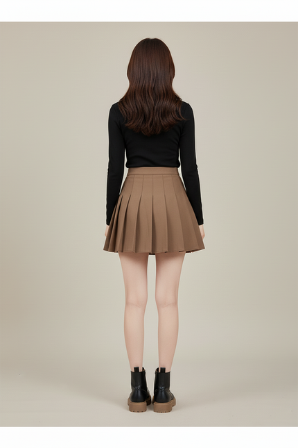 Jupe Plissée marron mini Y2K raffinée
