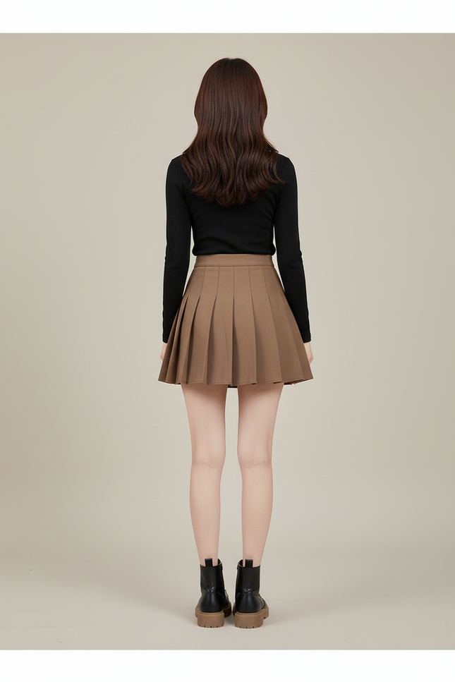 Jupe Plissée marron mini Y2K raffinée