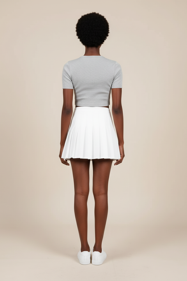 Jupe Plissée Blanche Mini Chic