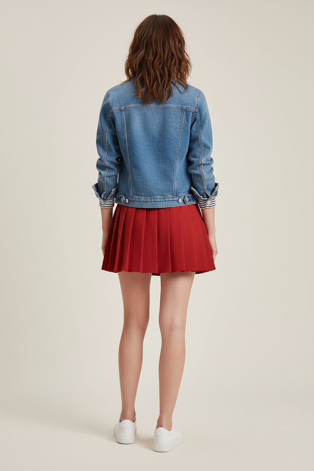 Jupe Plissée rouge mini chic