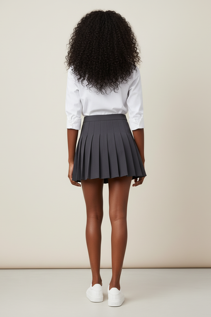 Jupe Plissée mini gris foncé décontractée