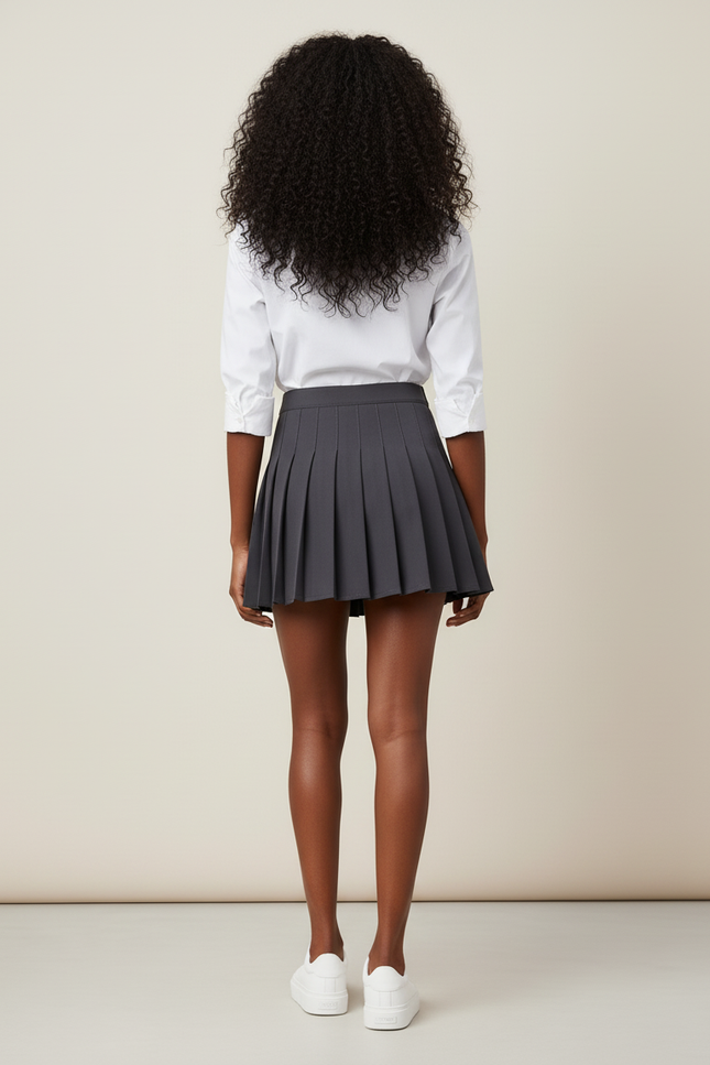 Jupe Plissée mini gris foncé décontractée