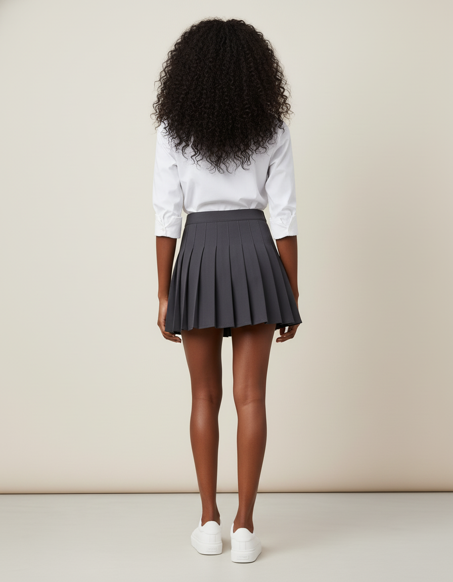Jupe Plissée mini gris foncé décontractée
