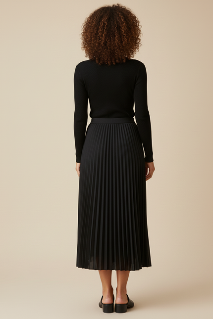 jupe plissée noire hiver