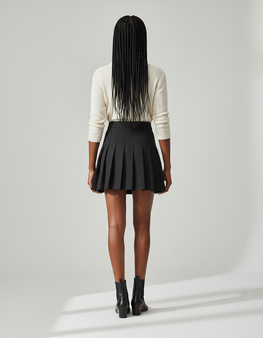 Jupe Plissée Noire Mini Chic raffinée classique