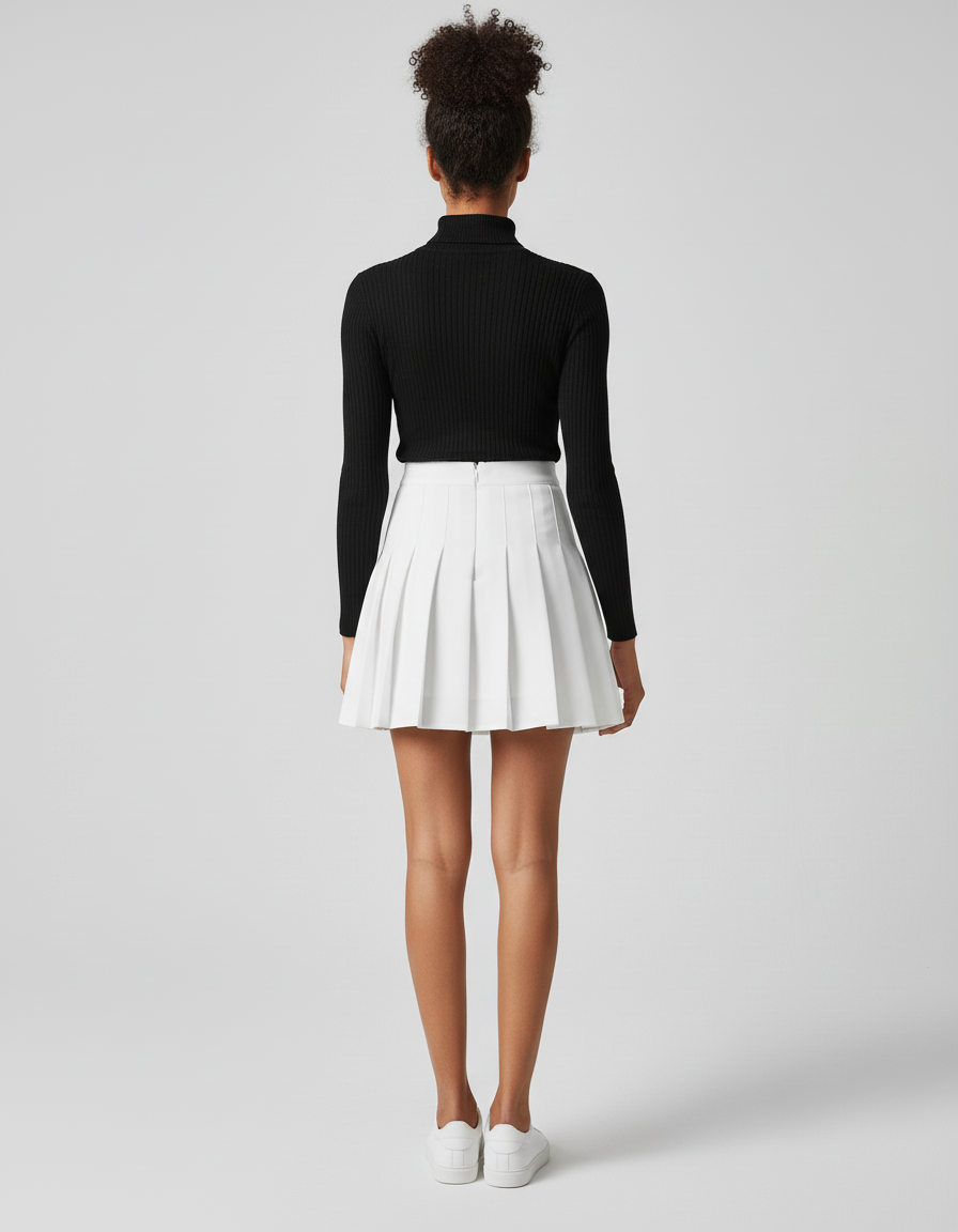 Jupe Plissée blanche mini Y2K
