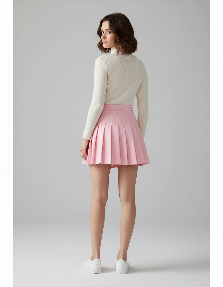 Jupe Plissée rose mini chic