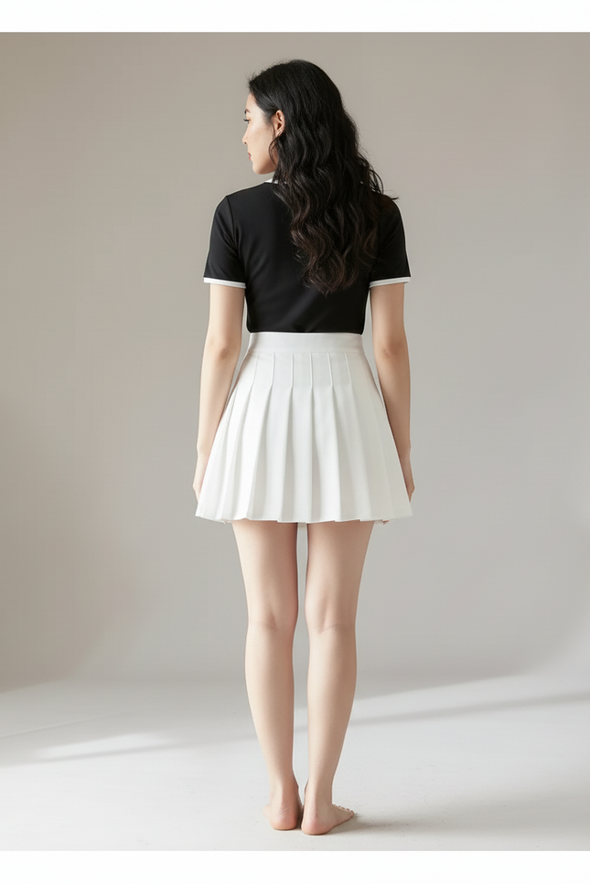 Jupe Plissée blanche mini chic raffinée