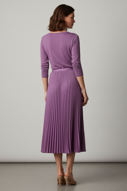 jupe plissée lilas