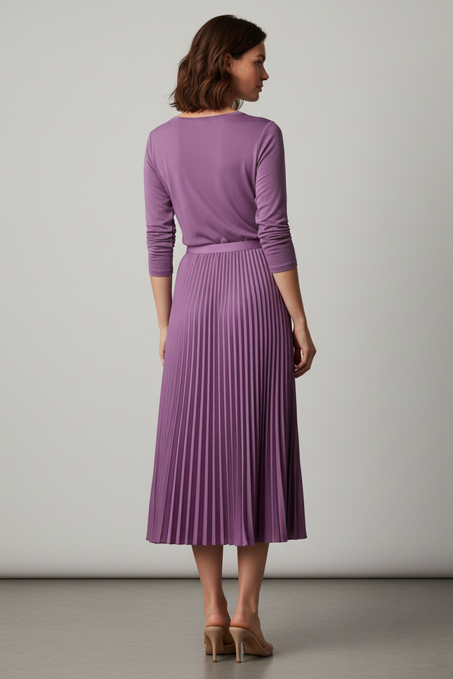 jupe plissée lilas