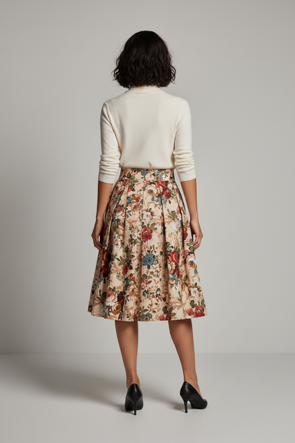 Jupe Plissée florale vintage chic