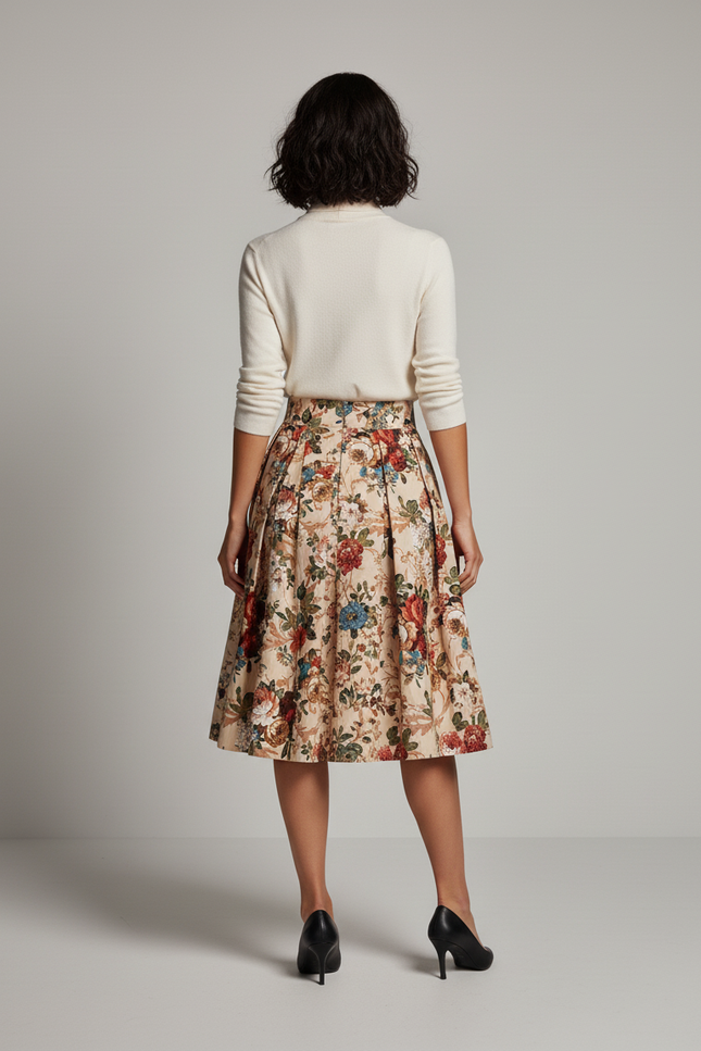 Jupe Plissée florale vintage chic
