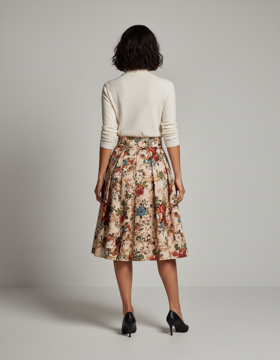 Jupe Plissée florale vintage chic