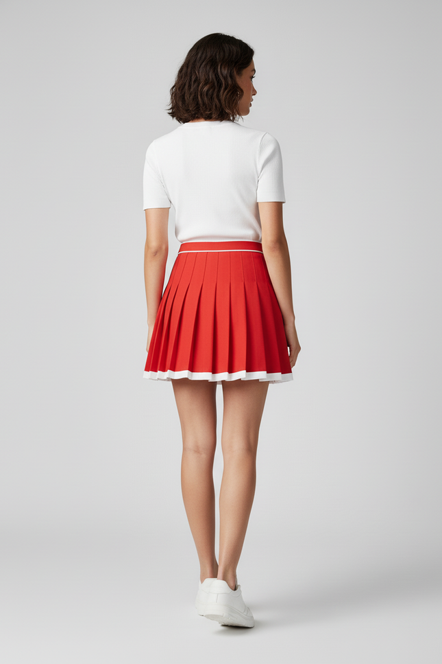 Jupe Plissée rouge et blanche décontractée